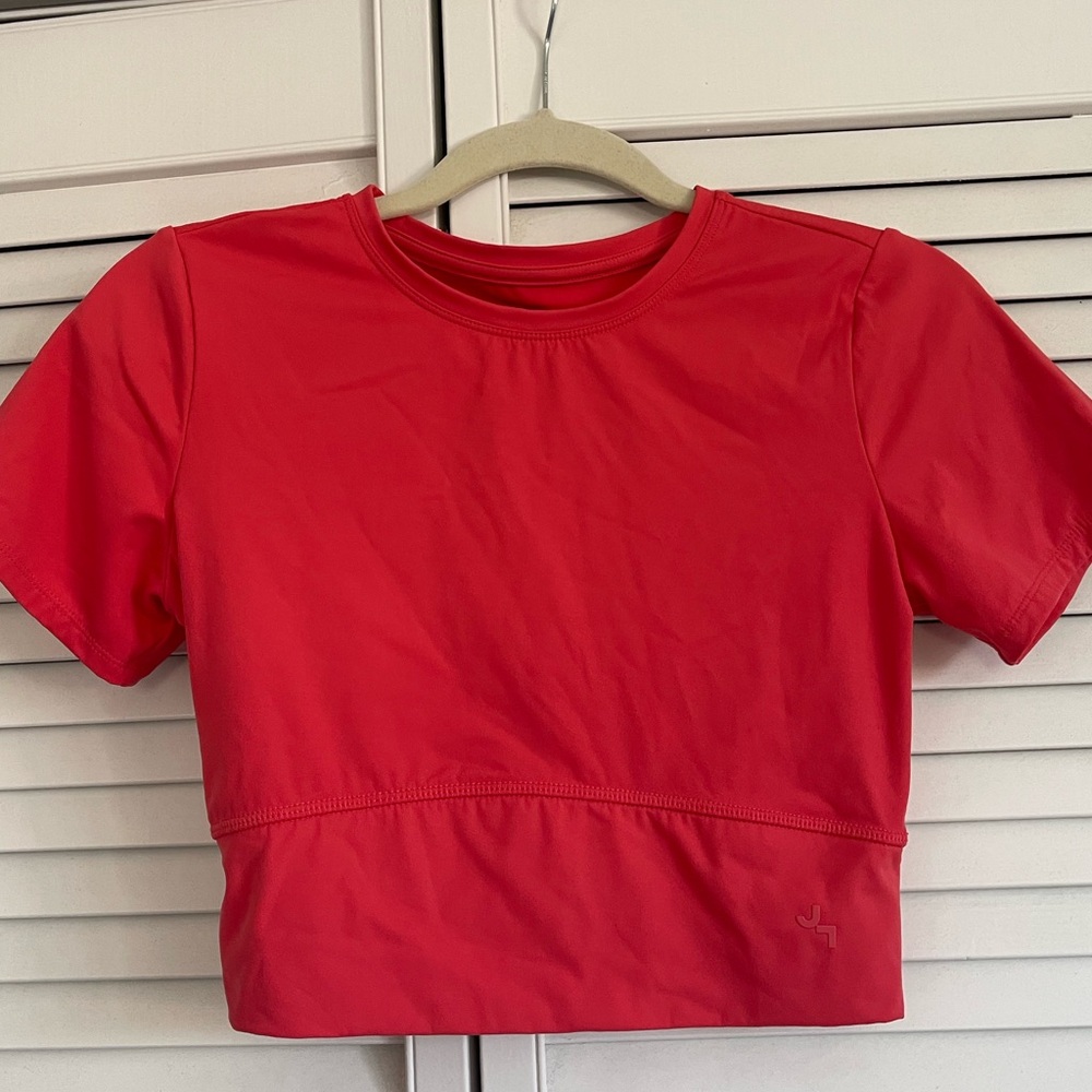 JoyLab Vibrant Red Short Sleeve Crop Top